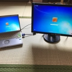 ノートパソコンとディスプレイセット
