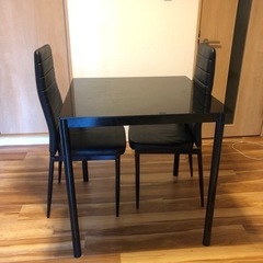 ダイニングテーブル&椅子×２セット_ブラック