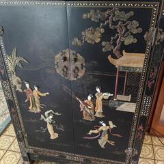 中国　伝統工芸　家具　キャビネット　漆塗り　宝飾　中国美術 木製
