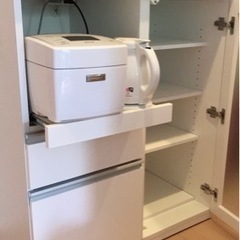 ☆ジモティ割あり☆ NITORI 食器棚 ブラック W90×D50.5×H105 