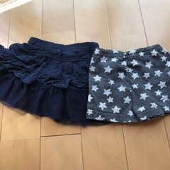 女の子用スカート＆半ズボン（サイズ８０）