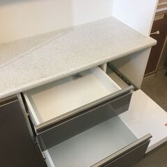 ③ニトリ　キッチンボード　食器棚　レンジ台　システムキッチンボード　アルミナ2　幅140cm　おしゃれ　堺市　石津