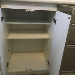 ③ニトリ　キッチンボード　食器棚　レンジ台　システムキッチンボード　アルミナ2　幅140cm　おしゃれ　堺市　石津