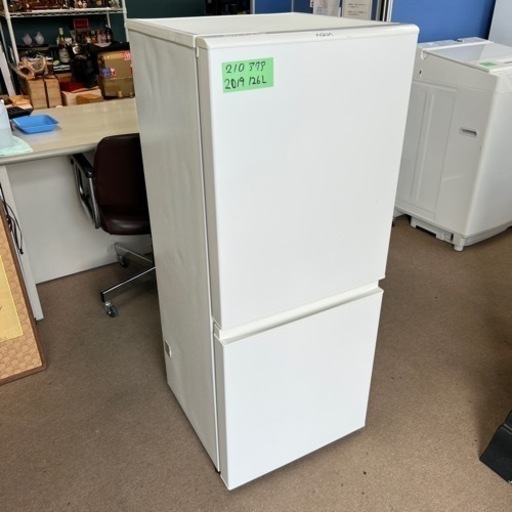 来ました】2019年製 AQUA アクア ノンフロン冷凍冷蔵庫 AQR-E13J(W)  動作確認済 家電 冷蔵庫