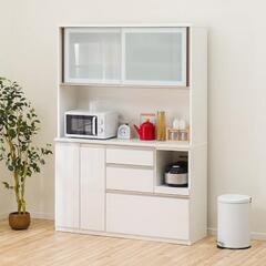 急募】ニトリ キッチンボード 食器棚 アルミナ2 140KB WH