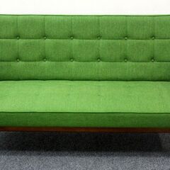 karimoku/カリモク60 Ｋチェア 2シーターソファ タープグリーン   中古家具 店頭引取歓迎 R6016)