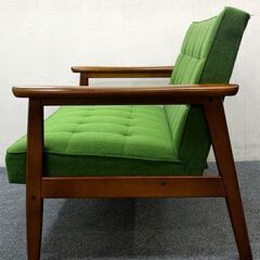 karimoku/カリモク60 Ｋチェア 2シーターソファ タープグリーン   中古家具 店頭引取歓迎 R6016)