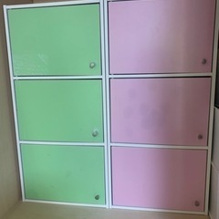 【ネット決済】カラーボックス　グリーン　ピンク　