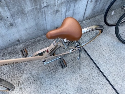 an design 24インチ 6段変速 ミルクティー ジュニア 子供 小学生 中古 自転車