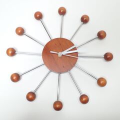 CC669 掛け時計 木製 ボールクロック ウッドボール