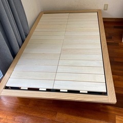 4点セット セミダブルベッド、フレームのみ】すのこタイプ クリーニング済 配達