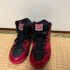 赤の運動靴