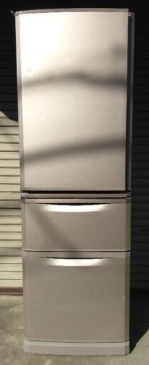 『5年保証』 MR-C37YL 3ドア冷凍冷蔵庫 三菱 370L 配送無料 15年製 シャンパンピンク 左開き 冷蔵庫