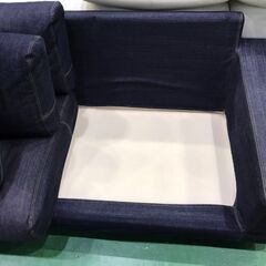 【愛品館八千代店】無印良品　2.5人掛ソファ　デニムタイプカバー　②