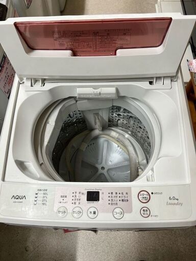 AQUA　全自動洗濯機　6.0Kg　AQW-KS60(P)　2013年製