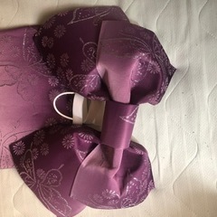 帯　作り帯　浴衣　パープル　紫　バタフライ　チョウ