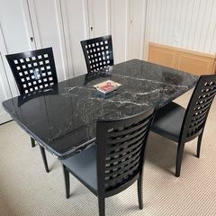 テーブル、イスセット　大理石