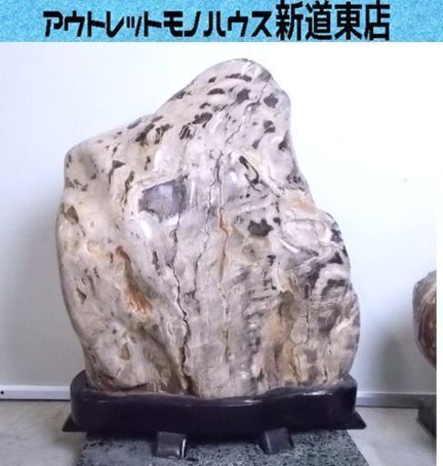 珪化木 木の化石 56kg 台座付き 鑑賞石 天然石 原石 鉱物 北海道