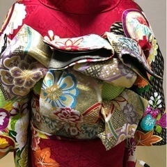 振袖　赤　花　成人式　18 20 飾り　帯　セット　まとめ売り