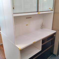 モイス付食器棚（ホワイト×ブラウン） 【クリーニング済】 管理番号71406