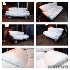 ☑️メル売約済　Chateau d’axミラノ90’s一流シャトーダックス2〜3人掛け30万本革ソファー