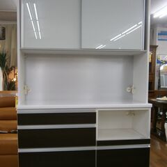 R098 丸山工業 高級キッチンボード、食器棚、幅133cm 美品