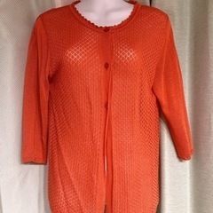 260.KUREBI 赤寄りオレンジの長袖カーディガン⭐︎
