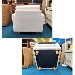 廃版モデル【MUJI スリムアーム1シーター】布張地 ファブリック ホワイト 白 1人掛けソファ 1人用ソファ 無印良品 良品計画 札幌 本郷通店