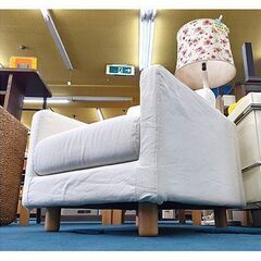 廃版モデル【MUJI スリムアーム1シーター】布張地 ファブリック ホワイト 白 1人掛けソファ 1人用ソファ 無印良品 良品計画 札幌 本郷通店