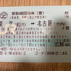 【取引中】新幹線チケット名古屋↔︎東京