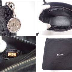 AA833 シャネル キャビアスキン 復刻トート シルバー金具 ハンドル自立