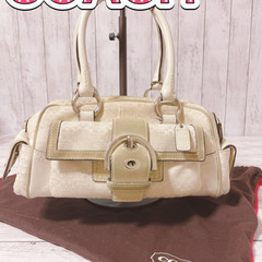 H1158 COACH コーチ　キャンバス×レザー スエード　3...