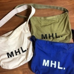 MHLトートバッグ、カーキ、ホワイト、ブルーの合計3点