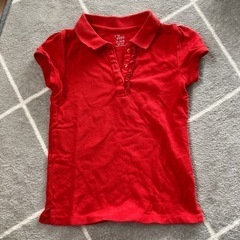 女の子　赤色ポロシャツ　110-120くらい【取引中】