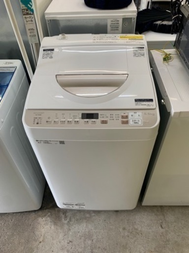 極美品　2021年　SHARP(シャープ) 縦型洗濯乾燥機 ES-T5EBK ［洗濯5.5kg /乾燥3.5kg /ヒーター乾燥