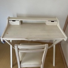 白の机+椅子のセット