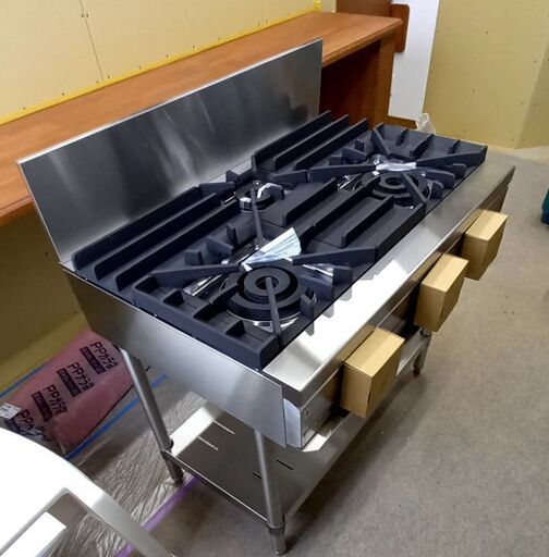 引取り限定】システムキッチン ビルトインコンロ リンナイ 都市ガス 未
