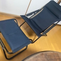 フランス製Lafuma/ラフマ ラウンジチェア 2点セット（チェア＋オットマン）