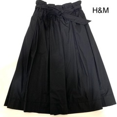 H&M 黒　膝下スカート