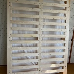 すのこダブルベッド&ポケットコイルマットレス