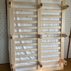 すのこダブルベッド&ポケットコイルマットレス