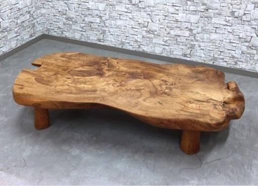 ［商談中］INT-119 高級 一枚板 天然木 座卓 テーブル 無垢 欅 楠 かりん 屋久杉 座敷机 ローテーブル