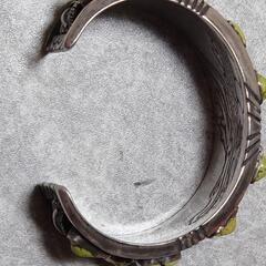 レア一点物)シルバー925バングル グリーンターコイズ(値引き交渉可能)