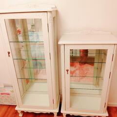 猫脚アンティーク調ガラスキャビネット 150cm