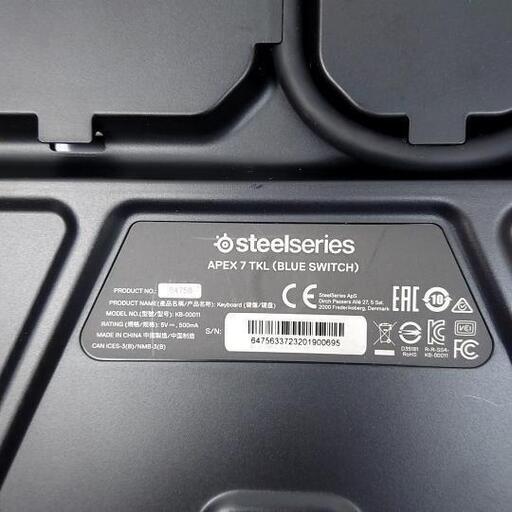美品】SteelSeries ゲーミングキーボード APEX 7 TKL(BLUE SWITCH