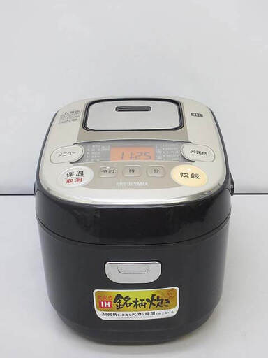 ss3618　アイリスオーヤマ　IH炊飯器　KRC-IB30-B　3合　IRIS OHYAMA　炊飯器　銘柄炊き　ブラック　大火力　極厚銅釜　ふたヒーター　3層構造　黒