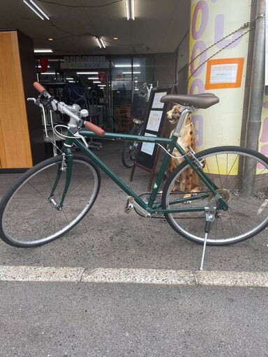 リサイクルショップどりーむ荒田店　No１９２　エコNo１４１１６X　自転車　クロスバイク　WEEKENDBIKES　ウィークエンドバイクス　グリーン　アサヒ　新品定価４万円　軽量アルミフレーム　状態良好