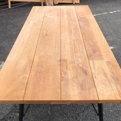 ★雰囲気良好★BIMAKES インダストリアル アイアンテーブル ダイニングテーブル テーブル 135㎝幅 無垢材 R040617