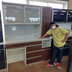 綾野製作所　ＳＳシリーズ　パントリー付２枚スライド扉キッチンボード　【愛品倶楽部柏店】