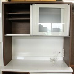 ニトリ/NITORI キッチンボード  モイス ソフトクローズ 食器棚  リガーレ ミドルブラウン 幅100   中古家具 店頭引取歓迎 R6074)